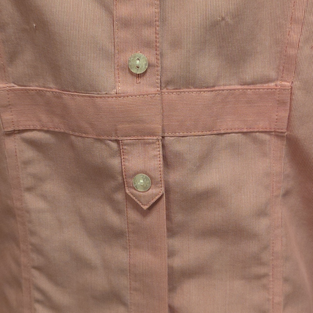 Coldwater Creek Pink And White Fitted Button Down Shirt Top Classic Casual Small - Picture 6 of 13
